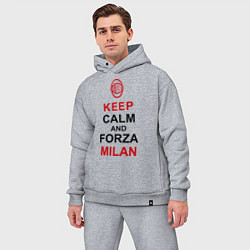 Мужской костюм оверсайз Keep Calm & Forza Milan, цвет: меланж — фото 2