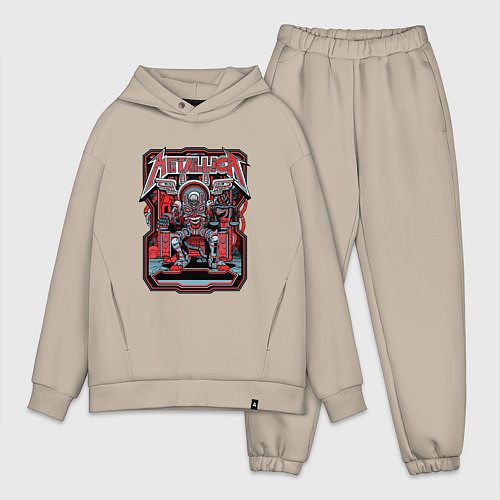Мужской костюм оверсайз Metallica: Robot Style / Миндальный – фото 1