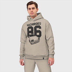 Мужской костюм оверсайз Toyota AE86 Hachiroku, цвет: миндальный — фото 2