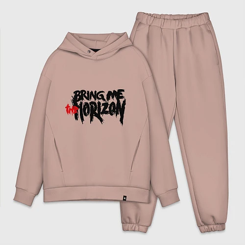 Мужской костюм оверсайз Bring me the horizon / Пыльно-розовый – фото 1