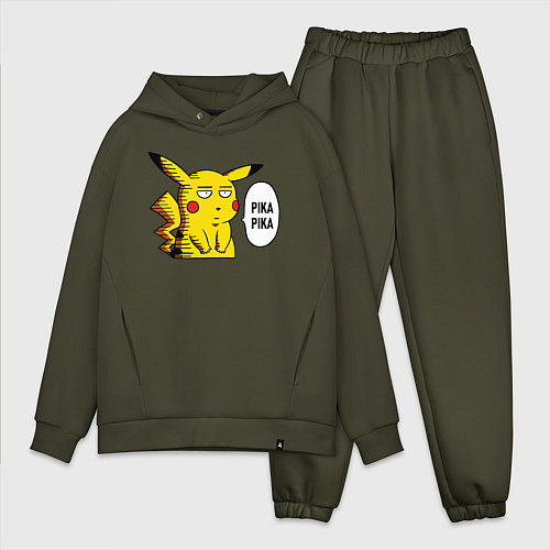 Мужской костюм оверсайз Pika Pika Okay / Хаки – фото 1