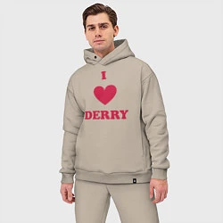 Мужской костюм оверсайз I Love Derry, цвет: миндальный — фото 2