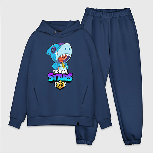 Мужской костюм оверсайз BRAWL STARS LEON SHARK / Тёмно-синий – фото 1