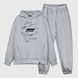 Мужской костюм оверсайз Ateez автографы, цвет: меланж