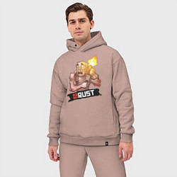Мужской костюм оверсайз Rust, цвет: пыльно-розовый — фото 2