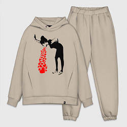 Мужской костюм оверсайз Banksy, цвет: миндальный