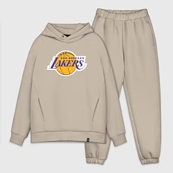 Мужской костюм оверсайз LA LAKERS, цвет: миндальный