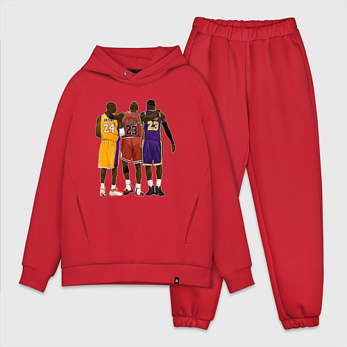 Мужской костюм оверсайз Kobe, Michael, LeBron / Красный – фото 1