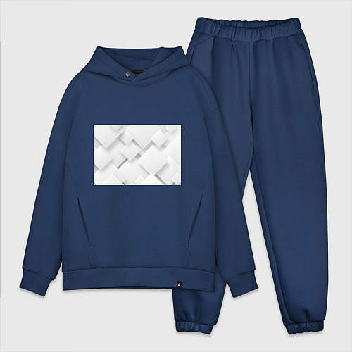 Мужской костюм оверсайз Геометрическая Абстракция / Тёмно-синий – фото 1