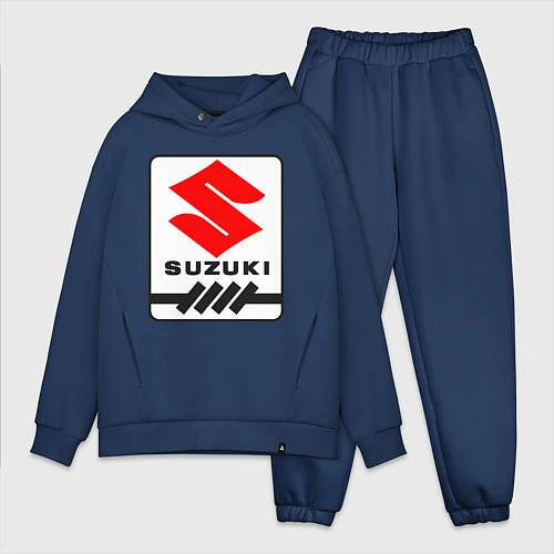 Мужской костюм оверсайз Suzuki / Тёмно-синий – фото 1