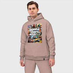 Мужской костюм оверсайз GTA5, цвет: пыльно-розовый — фото 2