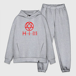 Мужской костюм оверсайз HIM LOGO RED, цвет: меланж