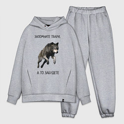 Мужской костюм оверсайз Волк, цвет: меланж