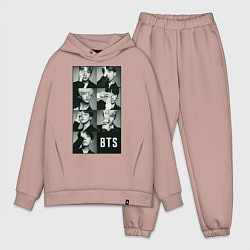 Мужской костюм оверсайз BTS, цвет: пыльно-розовый