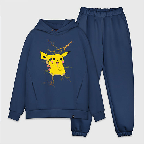 Мужской костюм оверсайз Pikachu / Тёмно-синий – фото 1