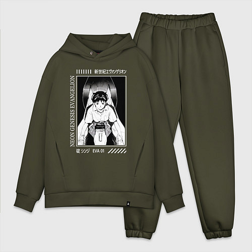 Мужской костюм оверсайз Синдзи Икари, Евангелион / Хаки – фото 1