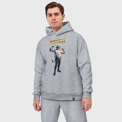 Мужской костюм оверсайз Meowcles Fortnite 2 / Меланж – фото 3