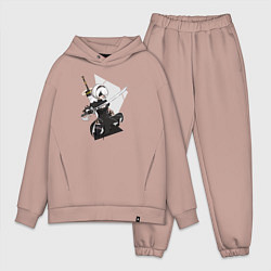 Мужской костюм оверсайз Nier Automata, цвет: пыльно-розовый