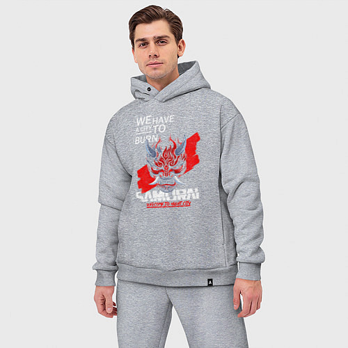 Мужской костюм оверсайз WELCOME TO NIGHT CITY / Меланж – фото 3