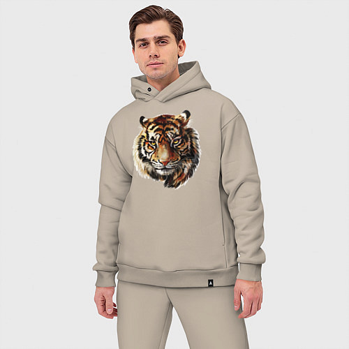 Мужской костюм оверсайз Тигр Tiger / Миндальный – фото 3