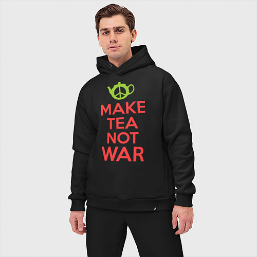 Мужской костюм оверсайз Make tea not war / Черный – фото 3