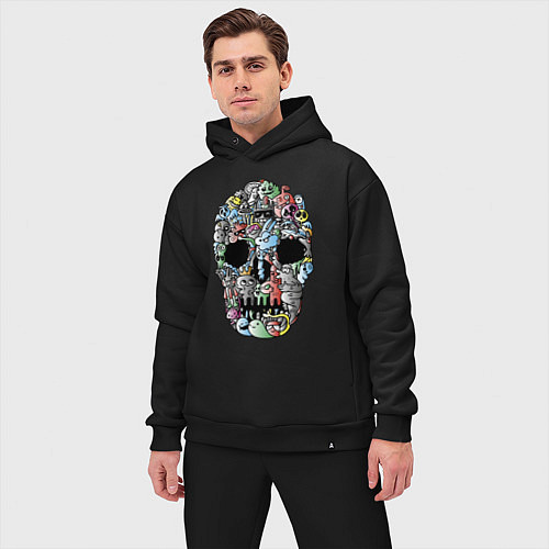 Мужской костюм оверсайз Tosh Cool skull / Черный – фото 3