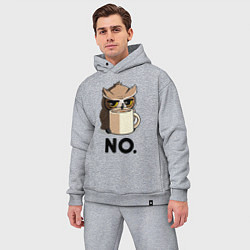 Мужской костюм оверсайз Сова с кофе, цвет: меланж — фото 2