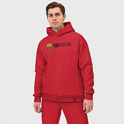 Мужской костюм оверсайз Barcelona FC, цвет: красный — фото 2