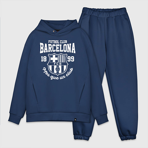 Мужской костюм оверсайз Barcelona FC / Тёмно-синий – фото 1