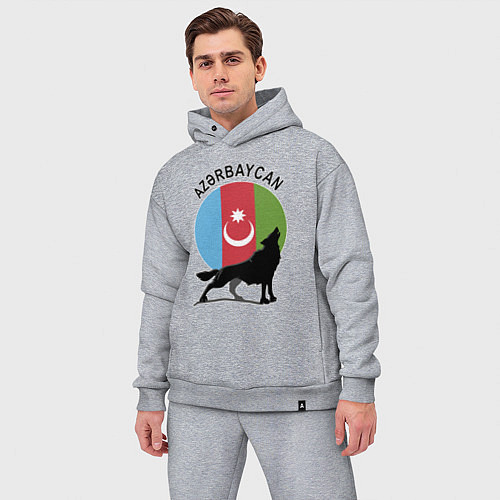 Мужской костюм оверсайз Азербайджан / Меланж – фото 3