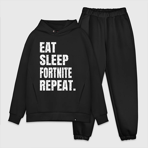 Мужской костюм оверсайз EAT SLEEP FORTNITE REPEAT / Черный – фото 1