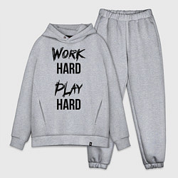 Мужской костюм оверсайз Work hard Play hard, цвет: меланж