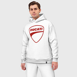 Мужской костюм оверсайз Ducati Logo Дукати Лого Z, цвет: белый — фото 2