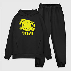 Мужской костюм оверсайз Nirvana Smile, цвет: черный