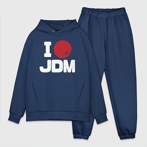 Мужской костюм оверсайз JDM / Тёмно-синий – фото 1