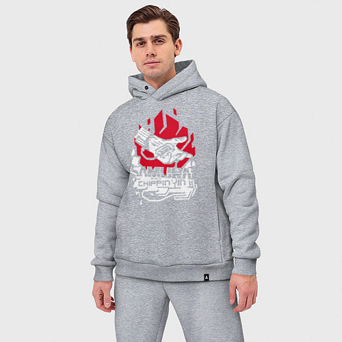 Мужской костюм оверсайз Cyberpunk 2077 SAMURAI / Меланж – фото 3