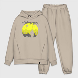 Мужской костюм оверсайз Cyberpunk 2077 CITY, цвет: миндальный