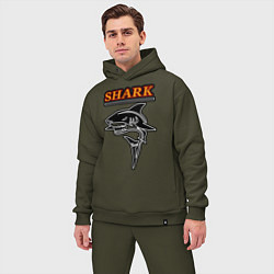 Мужской костюм оверсайз Shark, цвет: хаки — фото 2