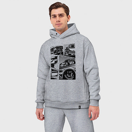 Мужской костюм оверсайз PORSCHE ПОРШЕ КОЛЛАЖ / Меланж – фото 3