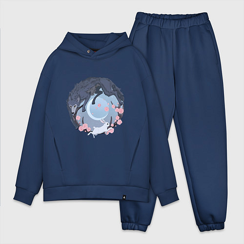 Мужской костюм оверсайз Легоси и Хару / Тёмно-синий – фото 1