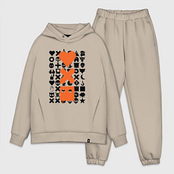 Мужской костюм оверсайз Love Death & Robots, цвет: миндальный