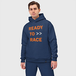 Мужской костюм оверсайз KTM READY TO RACE спина Z, цвет: тёмно-синий — фото 2