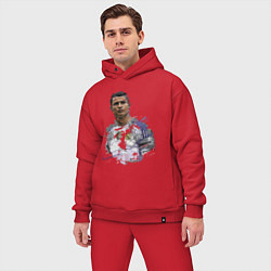 Мужской костюм оверсайз Cristiano Ronaldo Manchester United Portugal, цвет: красный — фото 2