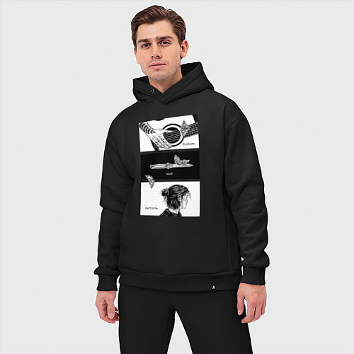 Мужской костюм оверсайз Endure and survive / Черный – фото 3