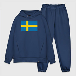 Мужской костюм оверсайз Швеция Флаг Швеции, цвет: тёмно-синий