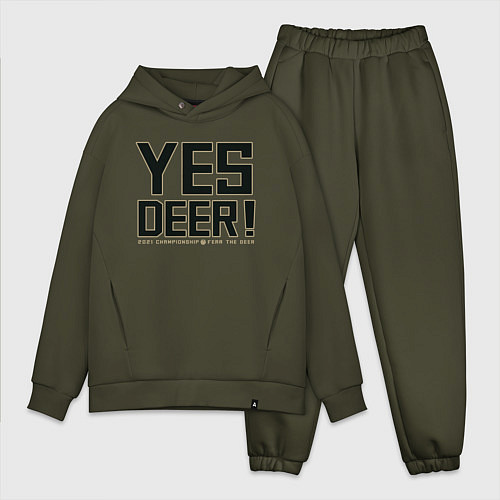 Мужской костюм оверсайз Yes Deer! / Хаки – фото 1