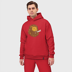 Мужской костюм оверсайз Lion Rawr, цвет: красный — фото 2