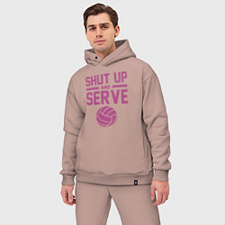 Мужской костюм оверсайз Shut Up And Serve, цвет: пыльно-розовый — фото 2