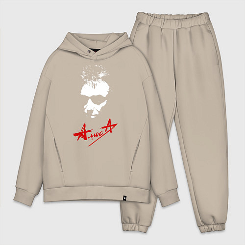 Мужской костюм оверсайз Константин Кинчев - Алиса / Миндальный – фото 1