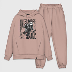 Мужской костюм оверсайз Космонавт скелет, цвет: пыльно-розовый